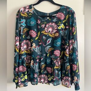 LOFT Floral Long Sleeve Women's Top